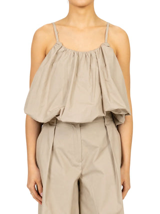 Vicolo top a palloncino donna in cotone beige