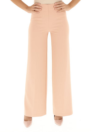 Vicolo pantaloni palazzo in crepe rosa TF0356 ROSA CHIARO VICOLO