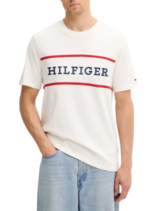 Tommy Hilfiger T-shirt uomo manica corta beige chiaro MW0MW39845 Z00 Tommy Hilfiger 