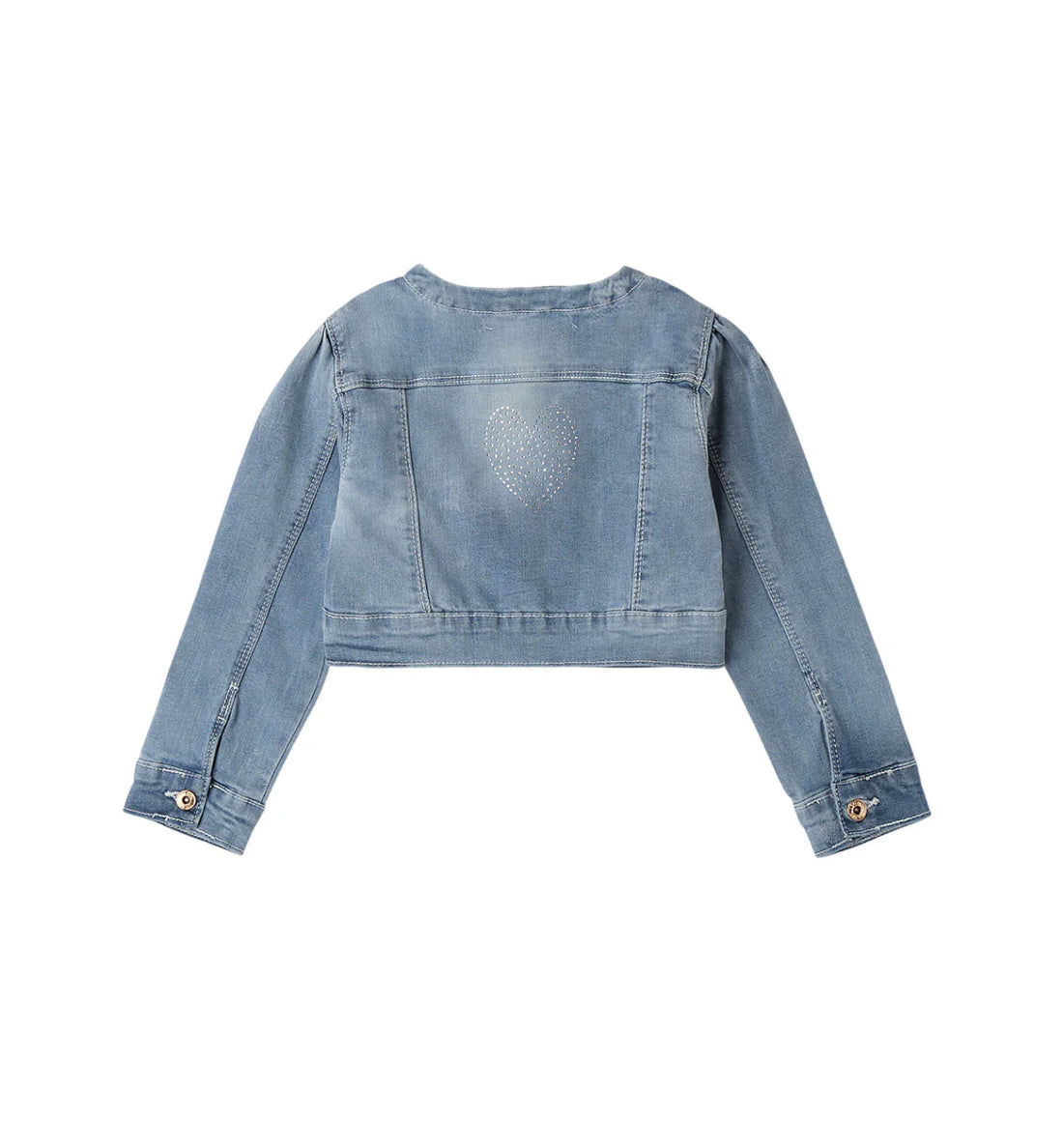 iDo giubbino bambina in denim con strass lavaggio blu