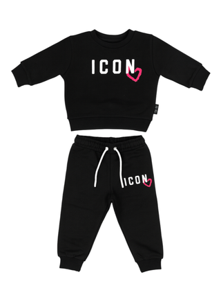 Icon completo bambina felpa e pantaloni nero INGFS00900 9000 ICON