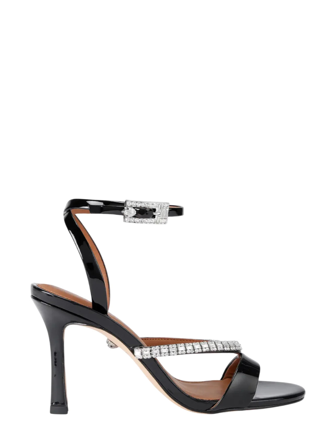 Kurt Geiger sandali alti Crystal in vernice con applicazioni gioiello nero