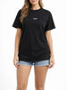 Disclaimer T-shirt donna manica corta con logo glitter nero