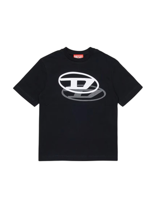 Diesel T-shirt bambino manica corta con logo nero