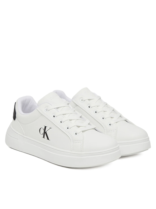 Calvin Klein Jeans sneakers bambino in ecopelle bianco