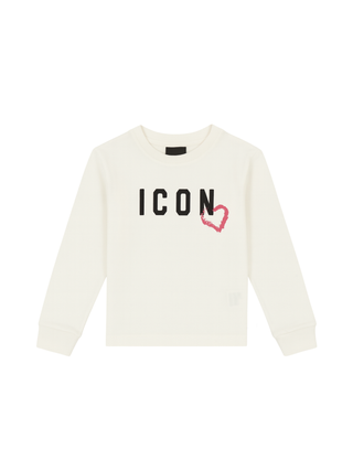 Icon T-shirt bambina manica lunga panna INGKL00901 1001 ICON