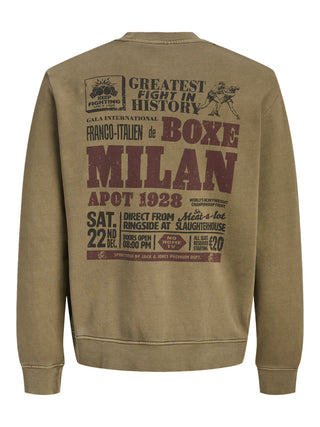 Jack&Jones felpa uomo Apot verde fango