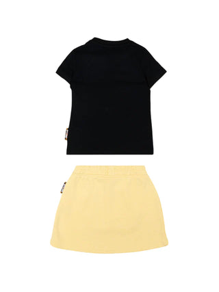 Just Cavalli completo neonata T-shirt e gonna nero giallo
