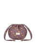 Me Fui pochette donna in fantasia floreale con coulisse prugna