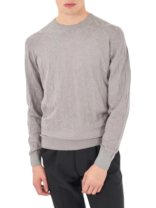 Yes Zee maglia uomo in fantasia jacquard grigio M823-MD00 0809 YES-ZEE 