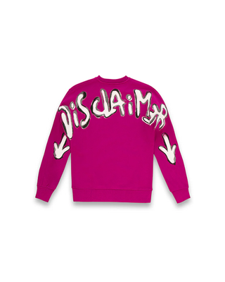 Disclaimer felpa donna con logo fucsia 55250 BORGOGNA-ST.BIANCA DISCLAIMER