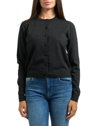 Yes Zee cardigan donna in lurex nero M001-BL00 0801 YES-ZEE 