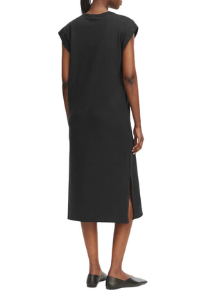 Calvin Klein Jeans abito midi in cotone manica corta nero