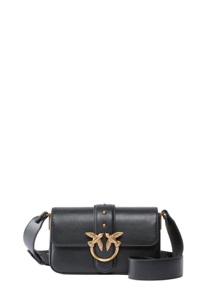 Pinko borsa Love Bag One Mini Slouchy in pelle nero oro