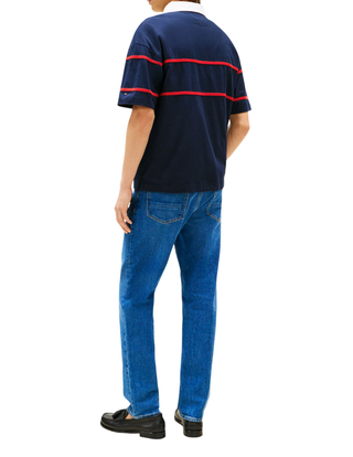 Tommy Hilfiger polo manica corta con logo blu MW0MW39868 DW5 Tommy Hilfiger