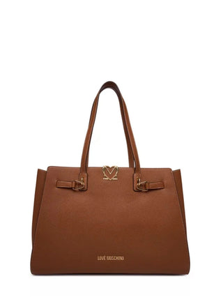 Love Moschino borsa a spalla in ecopelle martellata color cuoio