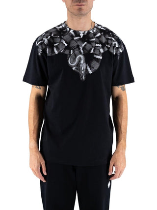 County of Milan T-shirt uomo con stampa snake nero CAMATH041 110 COUNTY OF MILAN 