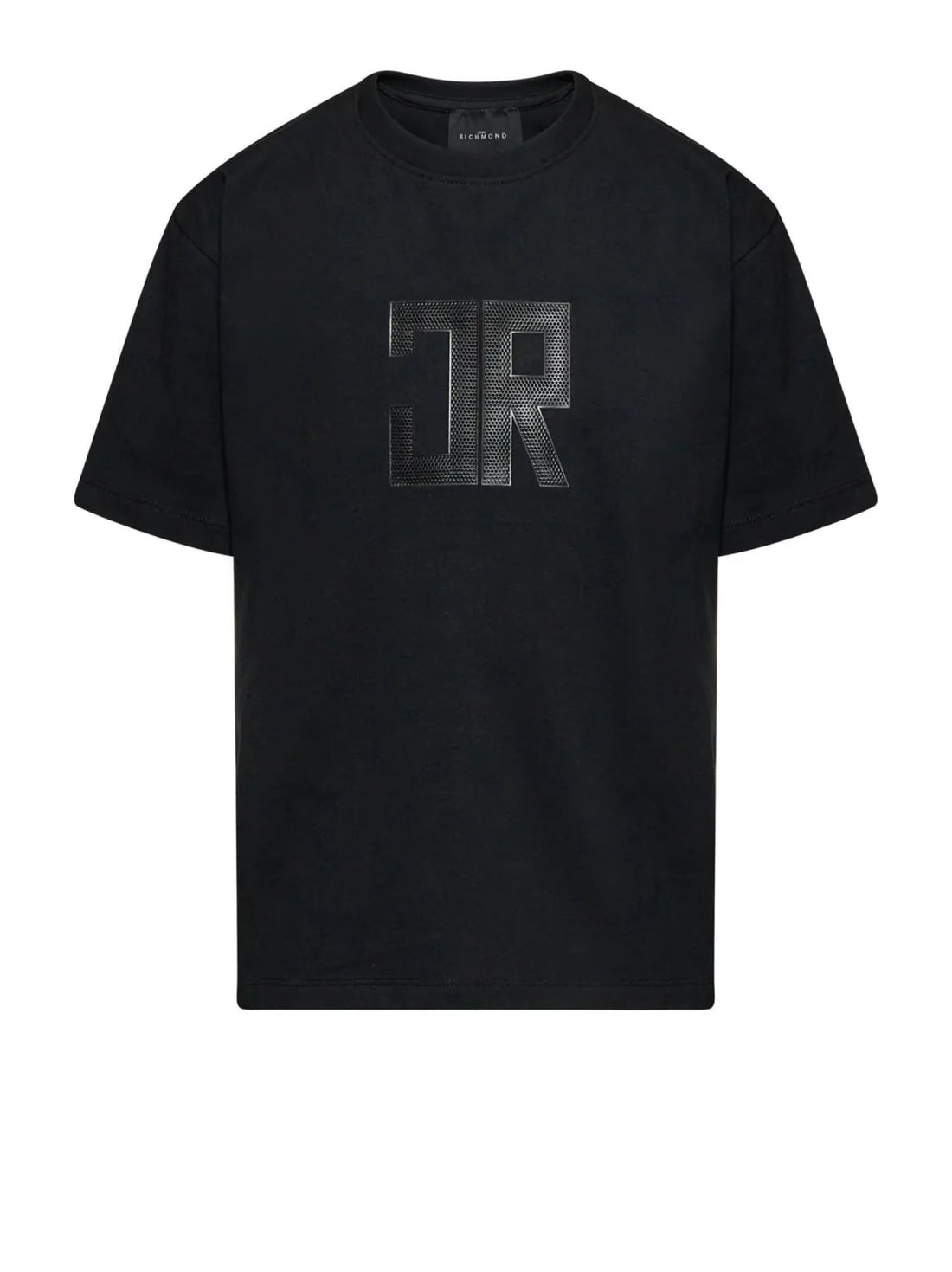 John Richmond T-shirt bambino manica corta con logo nero