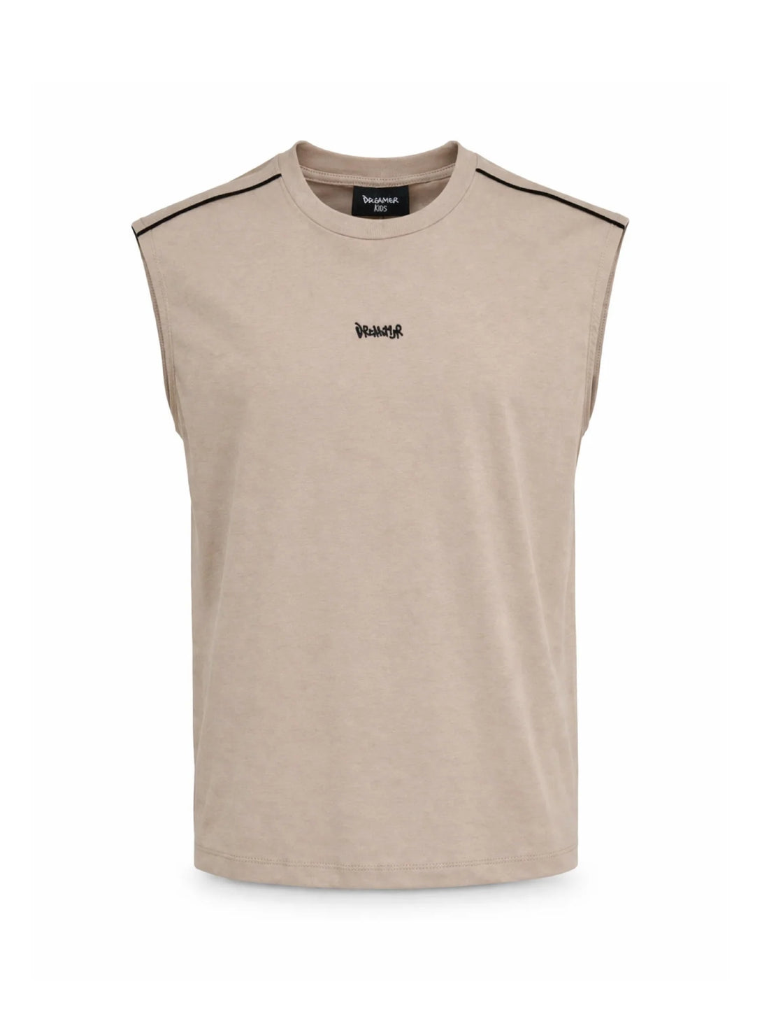 Disclaimer T-shirt smanicata bambino con logo beige