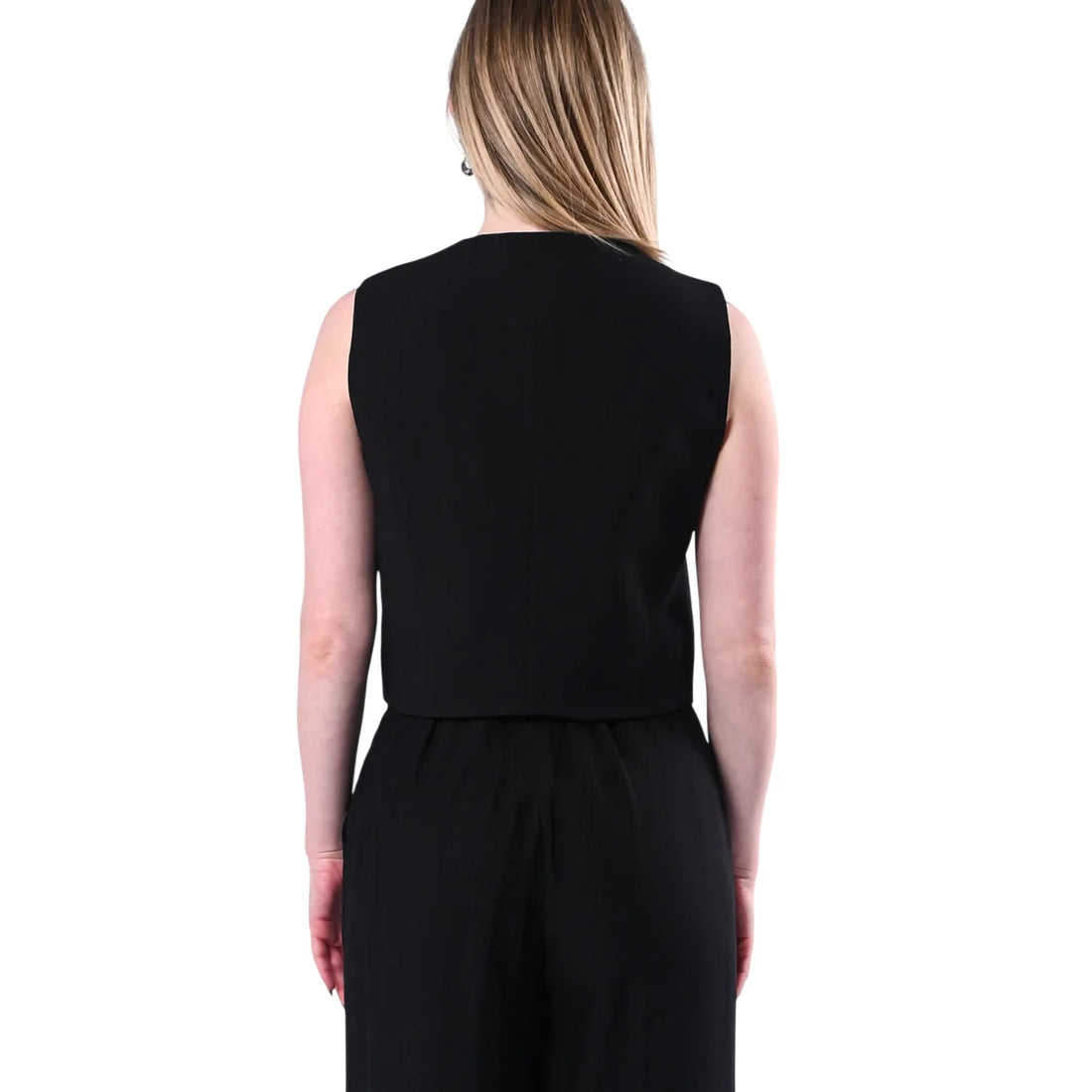 Haveone gilet donna misto viscosa nero