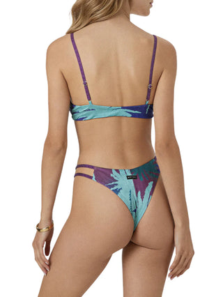 Me Fui bikini top e slip in fantasia con strass blu