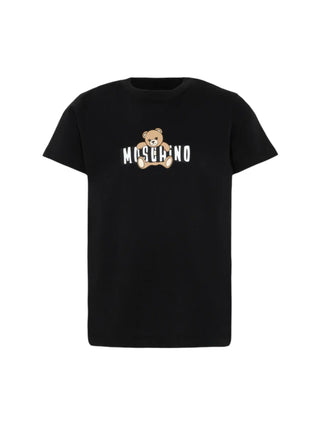 Moschino T-shirt bambino manica corta con orsetto nero