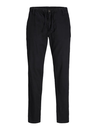 Jack&Jones pantalone uomo misto lino nero