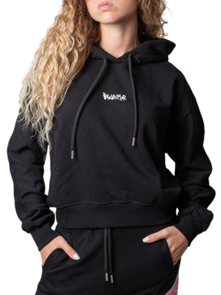 Disclaimer felpa donna con cappuccio nero 55150 NERO-ST.ROSA BUBBLE DISCLAIMER 