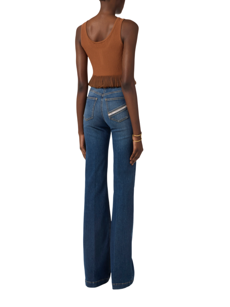 Elisabetta Franchi jeans flare con bottoni lavaggio blu