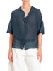 Vicolo camicia donna misto seta blu
