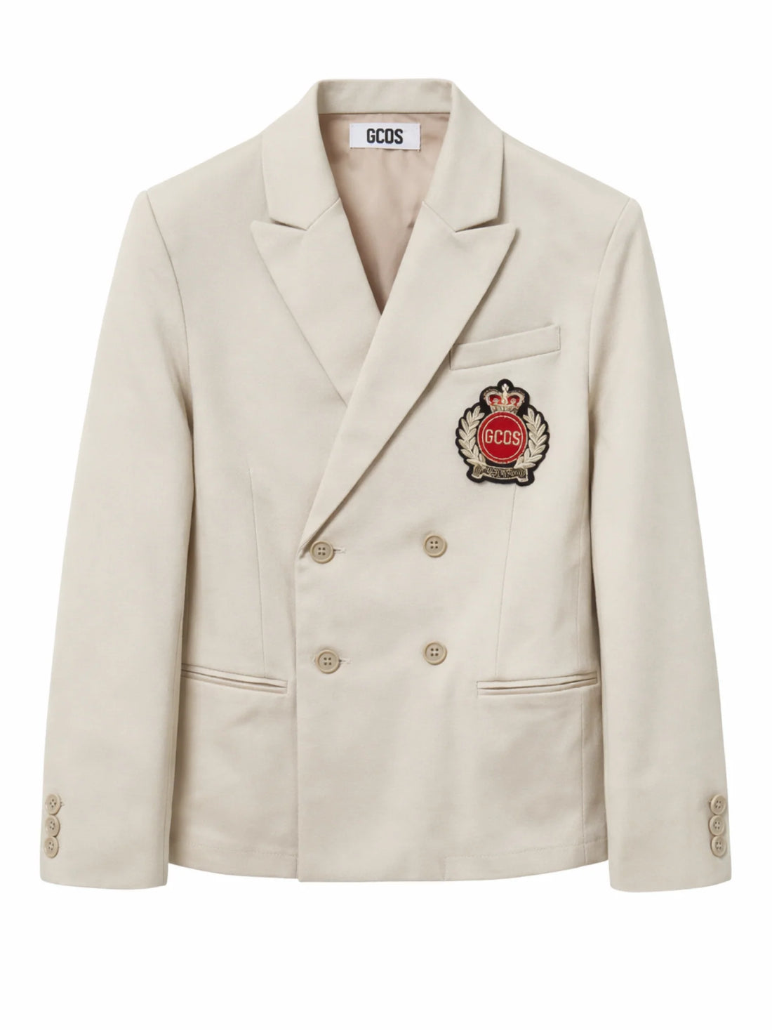 GCDS giacca doppiopetto bambino Formal beige