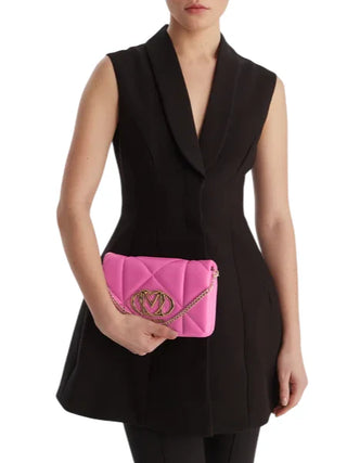 Love Moschino borsa a tracolla in ecopelle trapuntata fucsia