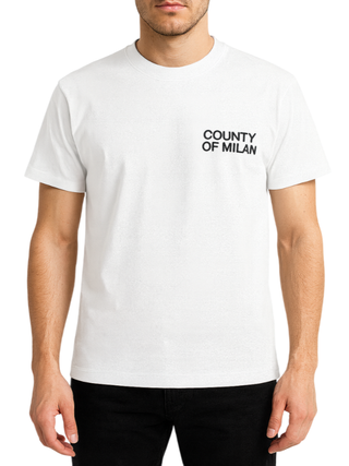 County of Milan T-shirt manica corta con logo bianco CAMATH008 002 COUNTY OF MILAN 