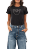 Pinko T-shirt Quentin con logo gioiello nero