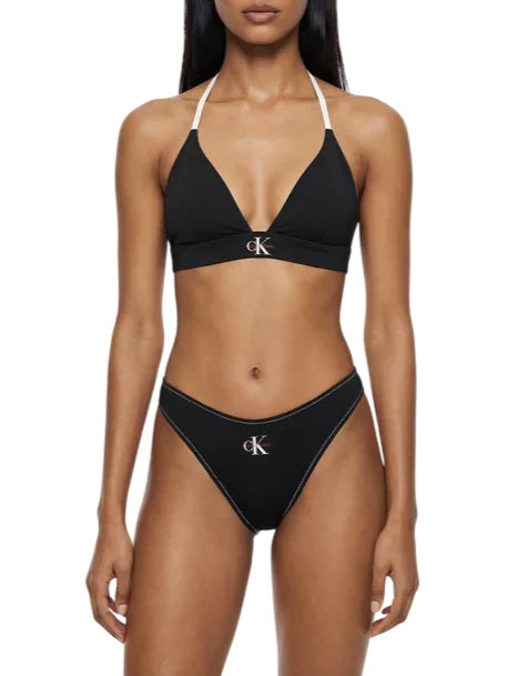 Calvin Klein bikini top triangolo donna con logo nero
