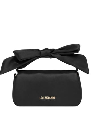 Love Moschino borsa a mano satin con fiocco nero