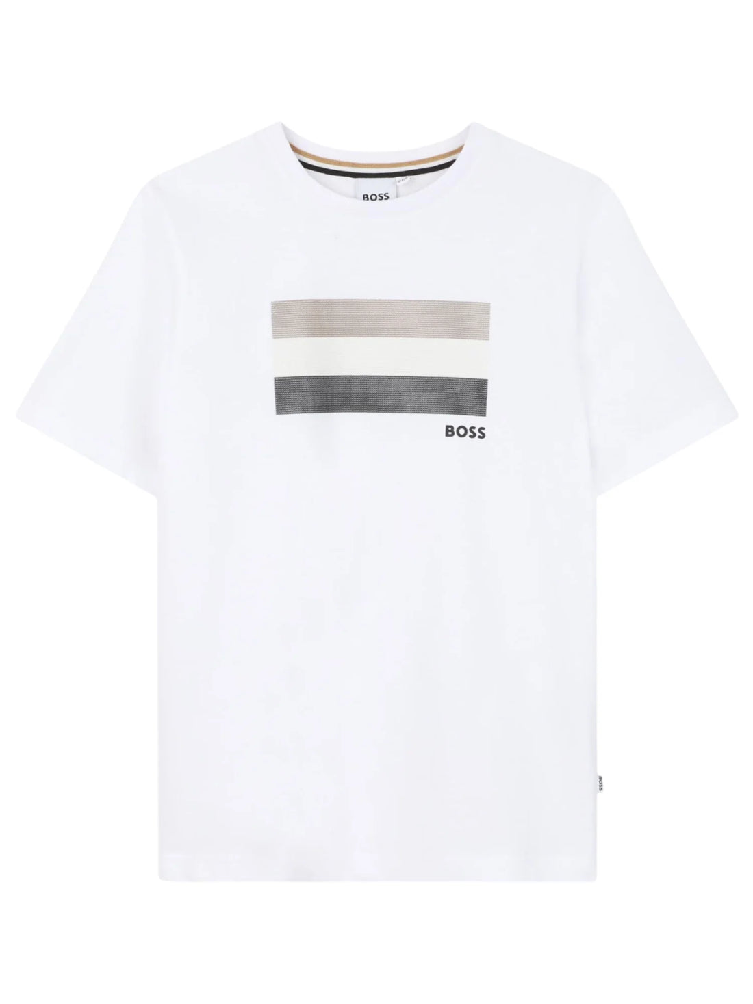Boss T-shirt bambino manica corta con logo bianco