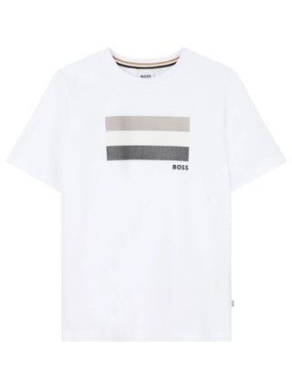 Boss T-shirt bambino manica corta con logo bianco