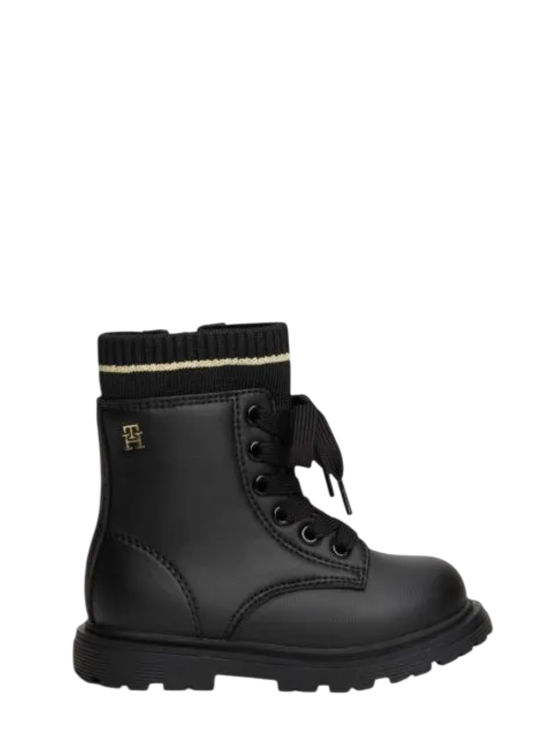 Tommy Hilfiger stivaletti anfibi bambina in ecopelle nero