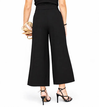 crop palazzo con elastico BU204 NERO LE STREGHE