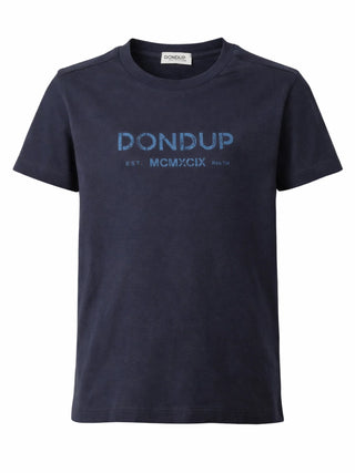 Dondup T-shirt bambino in cotone con logo blu