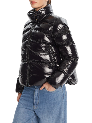 Pinko piumino Mirko caban in nylon lucido nero 101598-A2P7 Z99 PINKO 