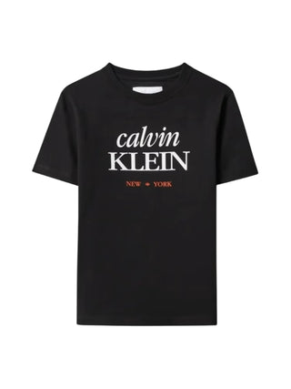 Calvin Klein Jeans T-shirt unisex bambino con logo nero