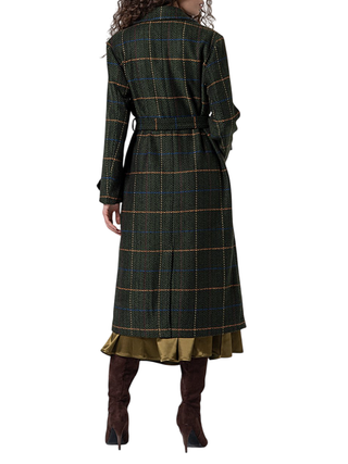 Surkana cappotto doppiopetto misto lana in fantasia verde 565MACO422 62 SURKANA