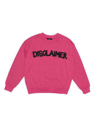 Disclaimer felpa bambina con logo rosa 58718 ROSA BUBBLE DISCLAIMER
