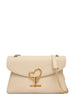 Love Moschino borsa a spalla in ecopelle martellata beige chiaro