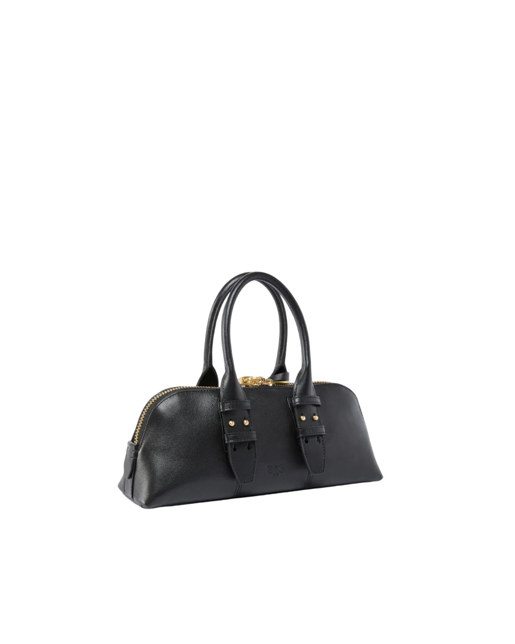 Pinko borsa Bowling Bag Horizontal in pelle nero oro