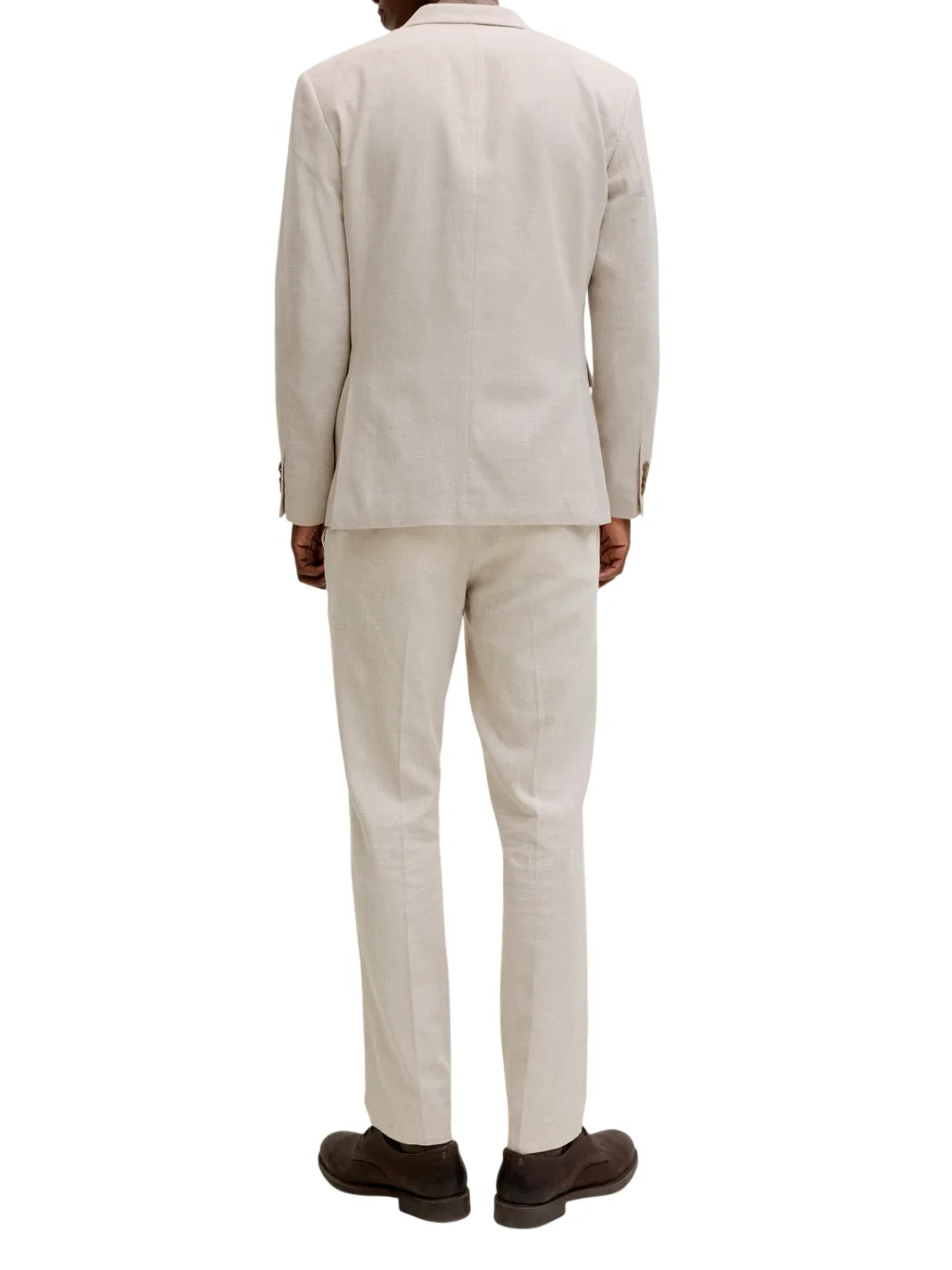 Jack&Jones pantaloni slim uomo misto lino ecrù