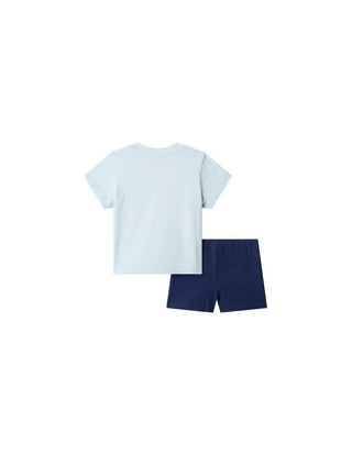 The North Face completo neonato T-shirt e shorts celeste blu