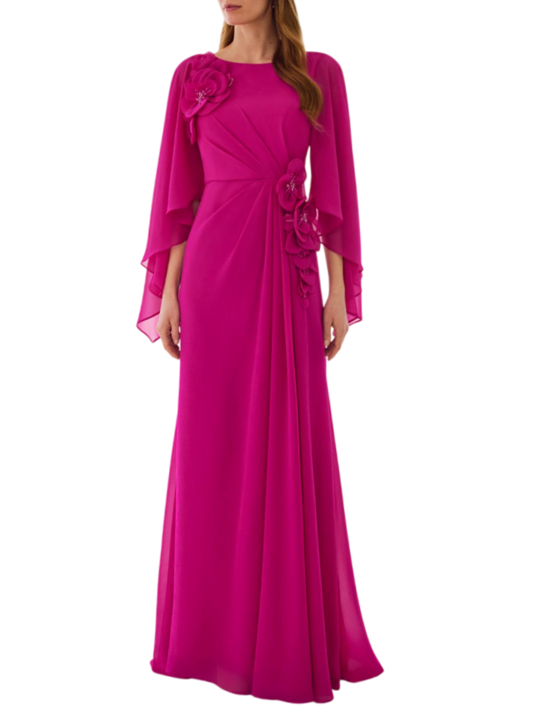 Couture Club abito da cerimonia con fiori fucsia